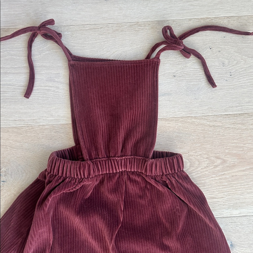 Bebe organic girls corduroy pinafore Burgundy Kids Dress sz 8 - Picture 2 of 6
